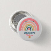 DANK U REGENBOOG SCHATTIGE BOHO-ONTWERP RONDE BUTTON 3,2 CM (Voorkant /achterkant)