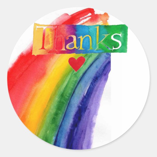 Dank u regenboog sticker (Voorkant)