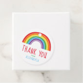Dank u Regenboog Verjaardagsfeestjes Meisjes Kleur Bedankjes Labels (In situ)