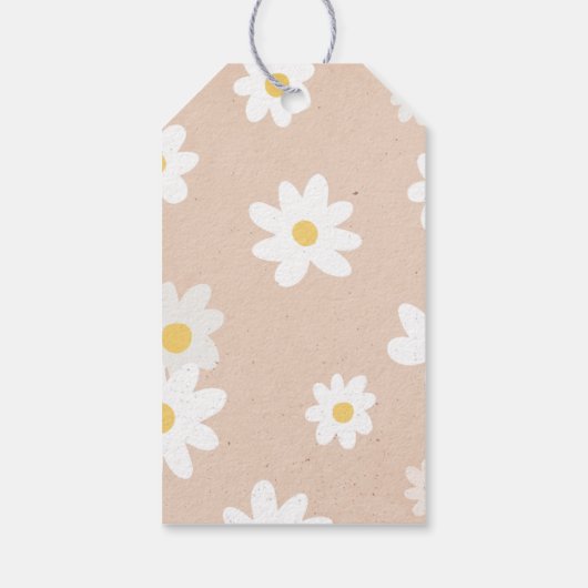 Dank u Retro Daisies Baby shower Cadeaulabel (Achterkant)