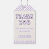 Dank u Retro Groovy 1e Verjaardag Party Favor Cadeaulabel (Voorkant)