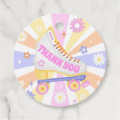 Dank u Retro Roller Schaats Verjaardagsfeestje Bedankjes Labels (Voorkant)