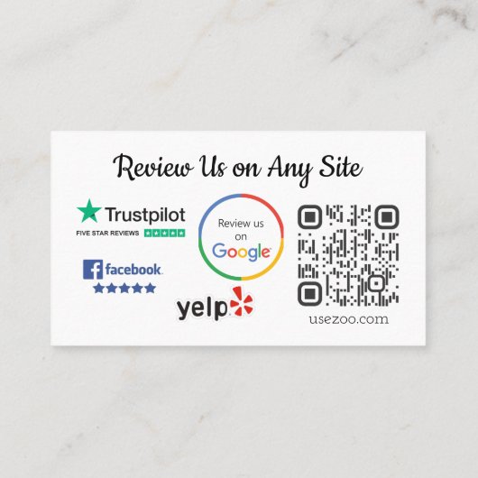 Dank U Review ons Kaart Visitekaartje (Achterkant)