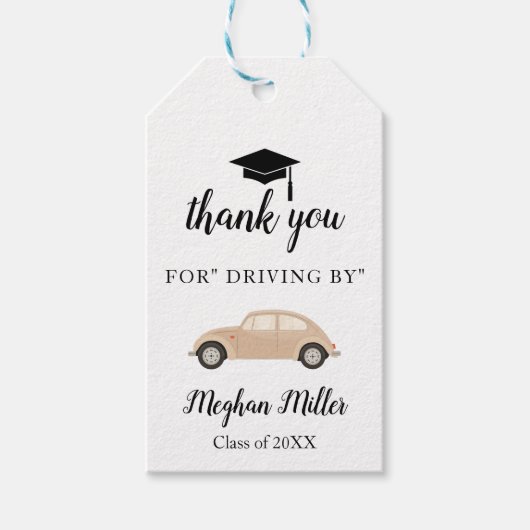 Dank u rijden door Afstuderen gunst Cadeaulabel (Voorkant)