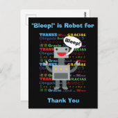 Dank u robot grappig personaliseren briefkaart (Voorkant / Achterkant)