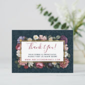 Dank U Rococo Damast & Elegante Bloemkaart Kaart (Staand voorkant)
