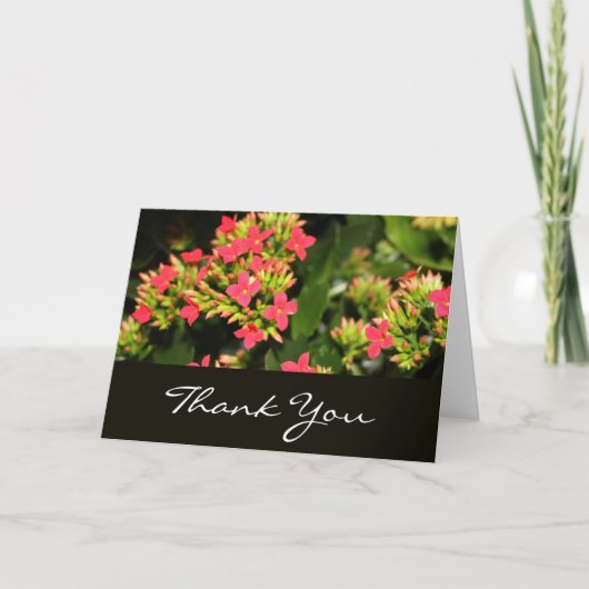 dank u , rode bloemen bedankkaart (Voorkant)