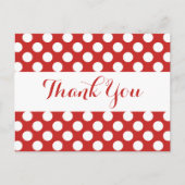 Dank u Rode Bourgogne & Witte Polka Dots Briefkaart (Voorkant)