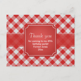 Dank u rode gingham controleert patroon geometrisc briefkaart
