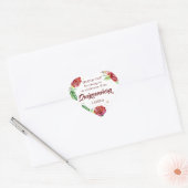 Dank u Rode Gouden Bloemen Waterverf Quinceanera Hart Sticker (Envelop)