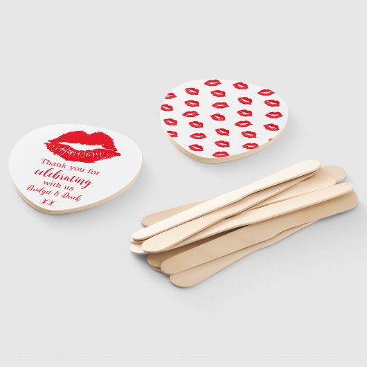 Dank u rode kussen gepersonaliseerd handwaaier (Niet-gemonteerd)