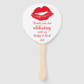 Dank u rode kussen gepersonaliseerd handwaaier (Voorkant)