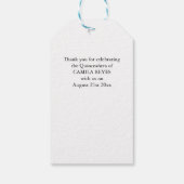 Dank u  Rode Rozen Waterverf Bloemen Cadeaulabel (Achterkant)