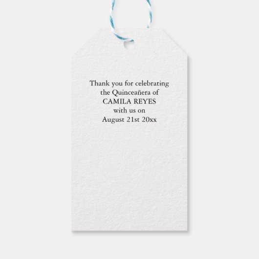 Dank u  Rode Rozen Waterverf Bloemen Cadeaulabel (Achterkant)