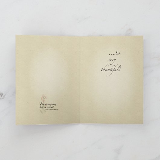 Dank u Rode Wildbloem, Religieus Bedankkaart (Binnen)