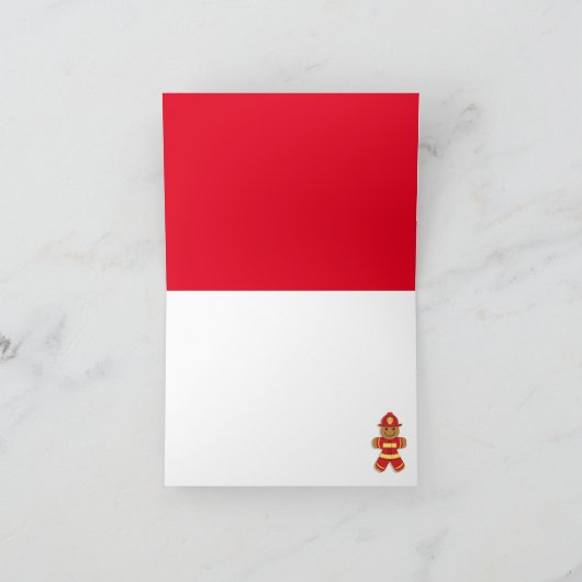 Dank u rode witte peperkoek brandweerlieden bedankkaart (Binnen)