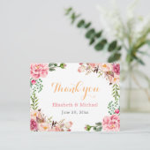 Dank u - Romantic Chic Floral Wrapped Briefkaart (Staand voorkant)