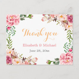 Dank u - Romantic Chic Floral Wrapped Briefkaart