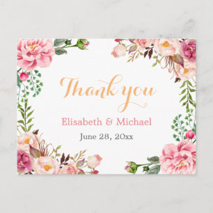 Dank u - Romantic Chic Floral Wrapped Briefkaart