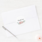 Dank u ronde Sticker - Floral krans ontwerp (Envelop)