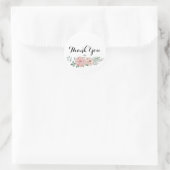 Dank u ronde Sticker - Floral krans ontwerp (Tas)