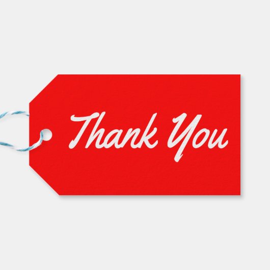 Dank u rood en wit cadeau Labels Cadeaulabel (Achterkant Horizontaal)