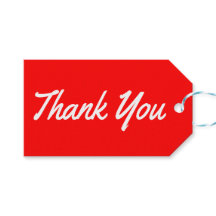 Dank u rood en wit cadeau Labels