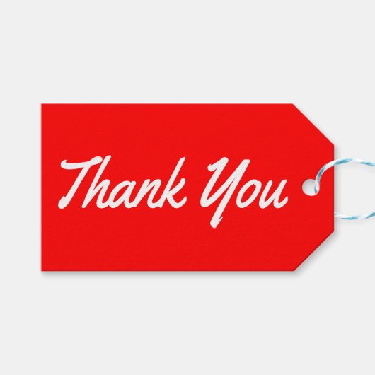 Dank u rood en wit cadeau Labels Cadeaulabel (Voorkant (Horizontaal))