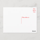 Dank u, rood en wit hart liefde briefkaart (Achterkant)