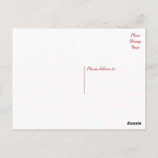 Dank u, rood en wit hart liefde briefkaart (Achterkant)