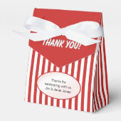 Dank u - Rood/wit Eenvoudige Strepen Patroon Bedankdoosjes (Voorkant Zijde)