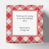 "Dank u" rood/wit Gingham controleert patroon Bedankdoosjes (Bovenkant)