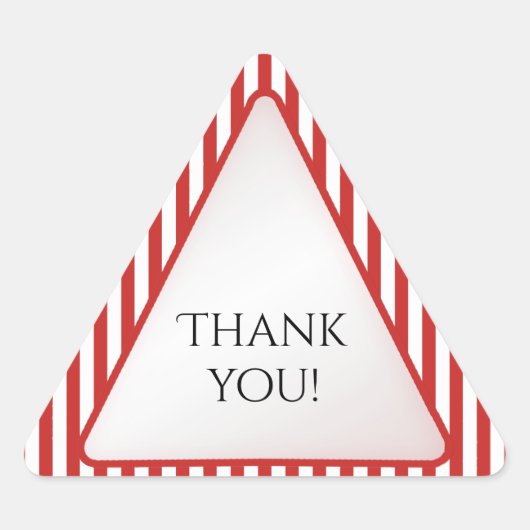 Dank u Rood/Wit Streep Geometrische Driehoek Sticker (Voorkant)