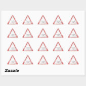 Dank u Rood/Wit Streep Geometrische Driehoek Sticker (Vel)