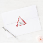 Dank u Rood/Wit Streep Geometrische Driehoek Sticker (Envelop)