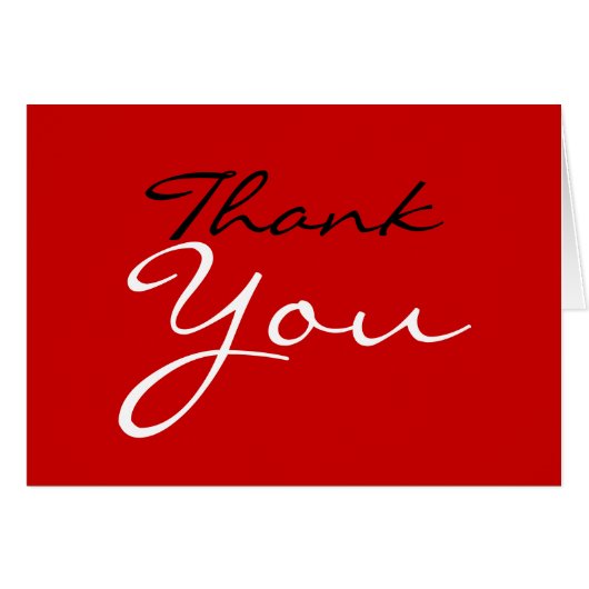 Dank u Rood Wit Zwart Kleur Wenskaart (Voorkant Horizontaal)