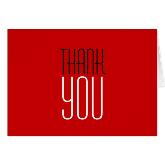 Dank u Rood Wit Zwart Kleur Wenskaart (Voorkant Horizontaal)