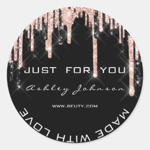 Dank u Roos Black Made met liefdesnaam Bridal Ronde Sticker