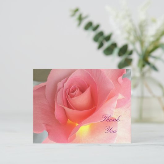 Dank u roos briefkaart (Staand voorkant)