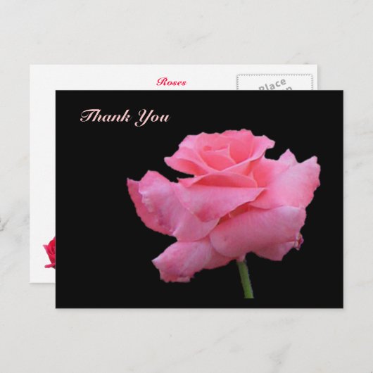 Dank u Roos Briefkaart (Voorkant / Achterkant)