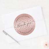Dank u Roos Gold Animal Print Gradient Ronde Sticker (Envelop)