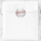 Dank u Roos Gold Diamond Heart Wedding Bridal Ronde Sticker (Tas)