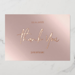 Dank u Roos Gold Folie Feestdagenkaart