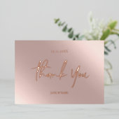 Dank u Roos Gold Folie Feestdagenkaart (Staand Voorkant)