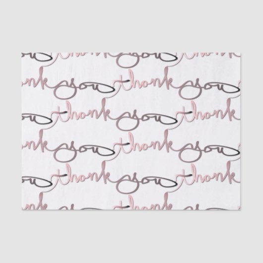 "Dank u" Roos Gold & grijs gradiënt handgeschreven Tissuepapier (Voorkant)