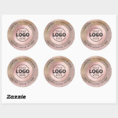 Dank u Roos Gold Pastel Glitter Logo Ronde Sticker (Vel)