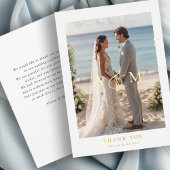 "Dank u" Roos-goud-Folie, minimaal, Folie Uitnodiging