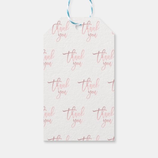 Dank u Roos Goudfolie Modern Script Bruiloft Cadeaulabel (Achterkant)