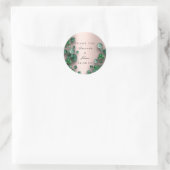 Dank u Roos Groene Eucalyptus Woodland bruiloft Ronde Sticker (Tas)