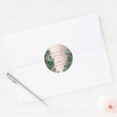 Dank u Roos Groene Eucalyptus Woodland bruiloft Ronde Sticker (Envelop)